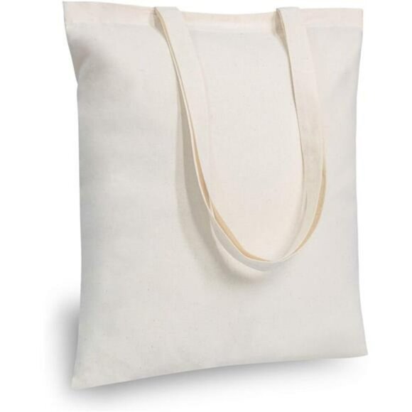 Cotton Tote Bags Bulk Reusable Grocery Shopping Gift DIY Craft Bag 24 Pack - Picture 1 of 8